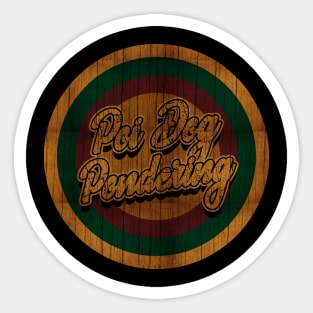 Circle Retro Poi Dog Pondering Sticker